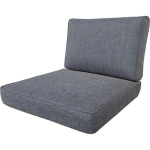 Loungekussen premium zit en rug 60x70cm carré - Porto grey (waterafstotend)