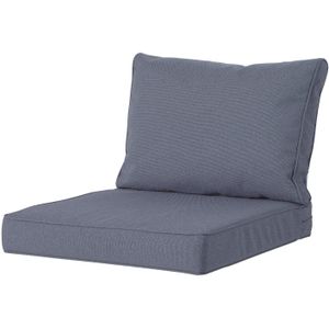 Loungekussen premium zit en rug 60x60cm carré - Manchester denim grey (waterafstotend)
