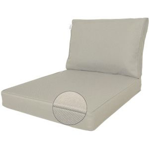 Loungekussen zit en rug 60x70cm carré - Ribera naturel (waterafstotend)