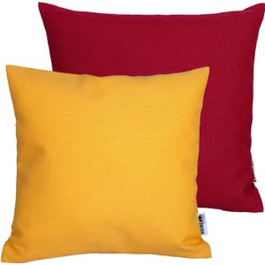 Sierkussenset - Ribera red en warm yellow 45x45cm (waterafstotend)