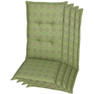 Combi-actie - 4x tuinkussen hoge rug Wellin green