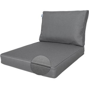 Loungekussen zit en rug 60x70cm carré - Ribera Grey (waterafstotend)