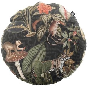 Sioloc Zacht bolkussen met knopen, rond sierkussen, woondecoratie