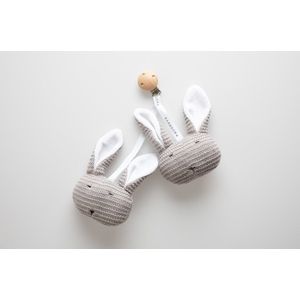 Bamboom Knuffel Met Clip Warm Grijs