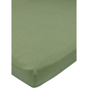 Meyco Baby Uni hoeslaken boxmatras - jersey - olive green - 75x95cm