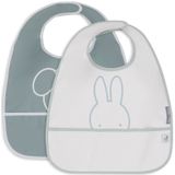 Jollein Slabbetje Waterproof Miffy Peekaboo Sea Green 2St