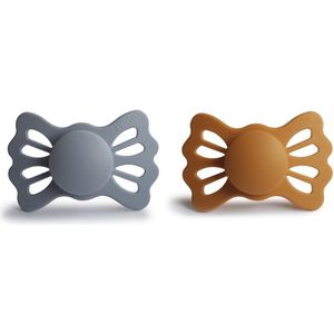 Frigg Speen Maat 2 Lucky Great Gray/Honey Gold Silicone 2-Pack