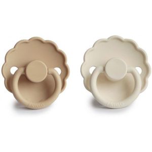 Frigg Speen Maat 2 Daisy Cream/Croissant Silicone 2-Pack