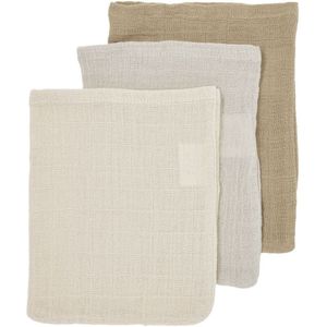 Meyco Washandje 3-Pack Soft Sand/Greige/Taupe 20X17cm