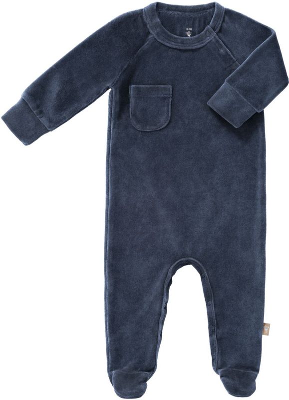 Fresk Baby Pyjama Velours Met Voet Indigo