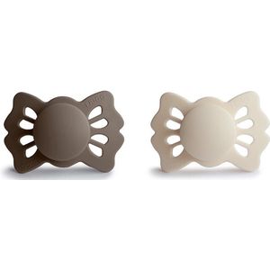 Frigg Speen Maat 1 Lucky Portobello/Cream Silicone 2St