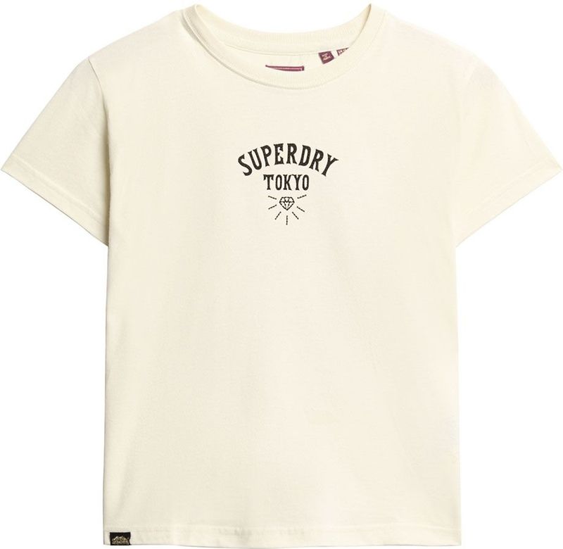 Superdry Tattoo Rhinestone Fitted Kurzarm-t-shirt