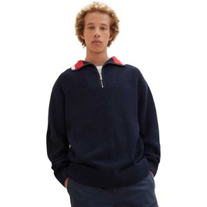 Tom Tailor 1039749 Relaxed Knitted Troyer Pullover