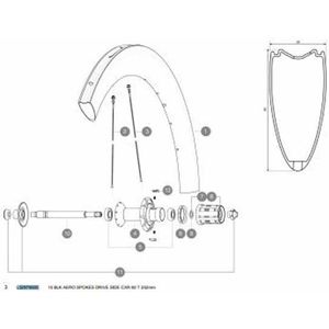 Mavic Aero Cxr 60 C/t Rear Right Speiche 10 Einheiten