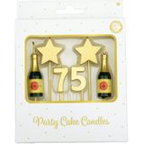 Kerzen 75 Jahre Champagner 17,5cm
