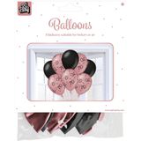 Ballons 70 Jahre Rose Schwarz 30cm 8Stk