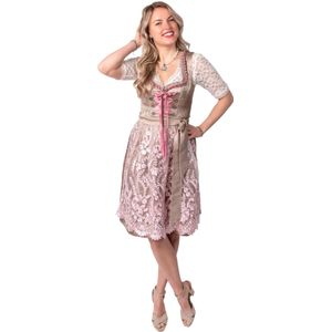 Gold Rosa Dirndl Kleid Oktoberfest Damen 2 Stück