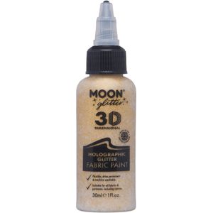 Moon Glitter Holographic Glitter Fabric Paint Gold 30ml