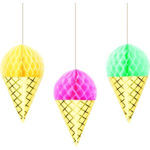 Hängende Dekoration Eiscreme 33cm 3Stück