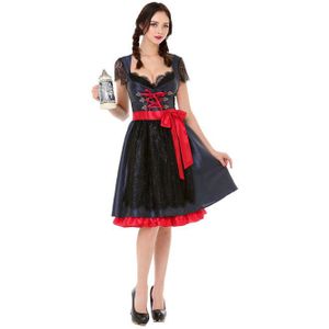 Dirndlkleid Oktoberfest Schwarz Rot Schleife