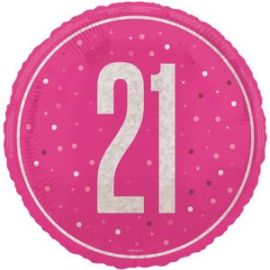 21 Jahre Helium Ballon Rosa Leer 45cm