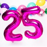 Folienballon Figur 2 Fuchsia Metallic XL 86cm leer