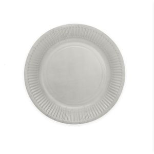 Silberne Teller Papier 23cm 8Stk