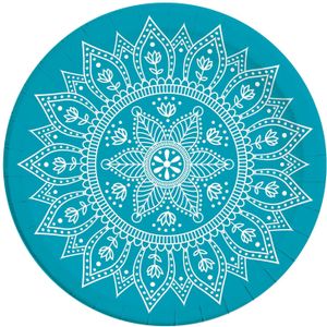 Everyday Designs Mandala Petrol & White Fsc Paper Plates Next Generation Large 23Cm (Deep Mould) 8St