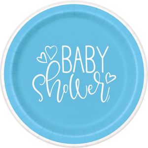 Baby Shower Teller Blau 23cm 8Stk