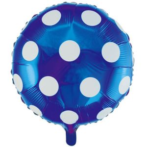 Helium Ballon Dots Blau 45cm leer
