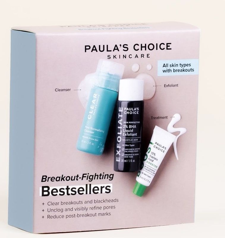Paula's Choice Mini-Kit Eerste Hulp Bij Puistjes - 3 Bestsellers - Alle Huidtypen - Reis Formaat