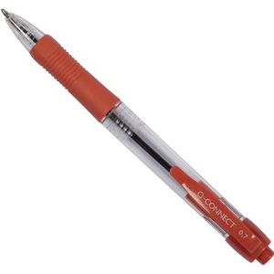 Q-Connect balpen retractable, medium punt, rood - 10 pennen