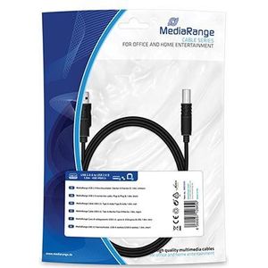 MediaRange USB 2.0-printer kabel, connector A / B, 1.8m, zwart