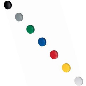 Maul magneet MAULsolid, diameter 24 x 8 mm, geassorteerde kleuren, doos met 10 stuks