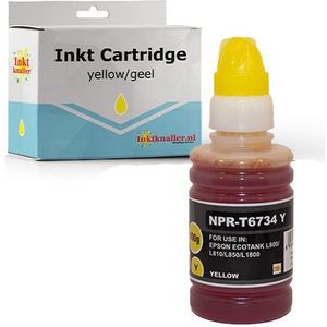 Huismerk Epson inktfles T6734 geel 100ml - inktknaller.nl