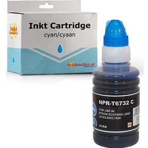 Huismerk Epson inktfles T6732 cyaan 100ml - inktknaller.nl