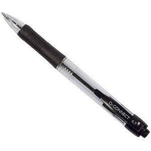Q-Connect balpen retractable, medium punt, zwart - 10 pennen
