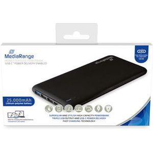 MediaRange MR754 Mobile charger Powerbank 25.000mAh, snellader