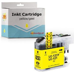 Huismerk voor Brother LC123Y inktcartridge 10 ml. geel met chip - inktknaller