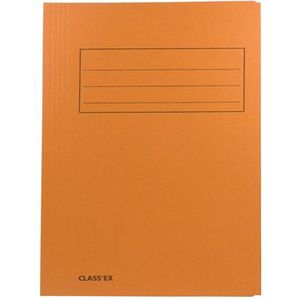 Class'ex dossiermap, 3 kleppen ft 23,7 x 34,7 cm (voor ft folio), oranje