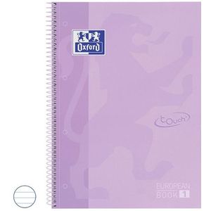 OXFORD Touch Europeanbook A4+ 4-gaats Lijn 80vel Pastel Paars