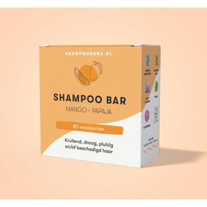Shampoo Bar Mango Papaja - Meer volume - Curly Girl Friendly - Kleurbehoud - Extra glans - Voedend & Verzorgend - Met extra proteïne - Shampoobars.nl