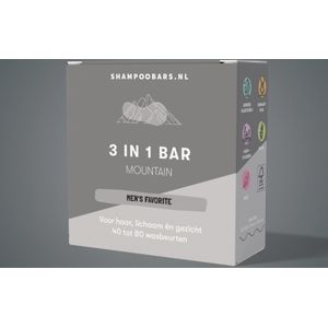3-in-1 Bar Mountain - Mild & zacht - Curly Girl Friendly - Shampoobars.nl - Curly Girl Friendly - Mild & zacht - Shampoobars.nl - Mild & zacht - Curly