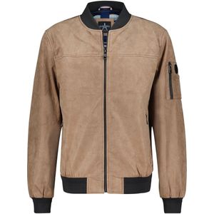 Broidery Leather Bomber Jacket