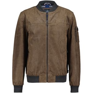 Broidery Leather Bomber Jacket