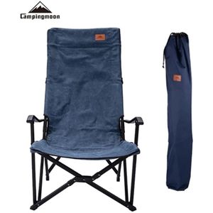 Campingmoon Opvouwbare canvas campingstoel met hoge rugleuning Blauw