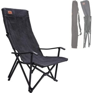 Campingmoon Opvouwbare canvas campingstoel met hoge rugleuning Zwart
