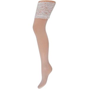 Net stay-up kousen met kanten rand – Black – S-M