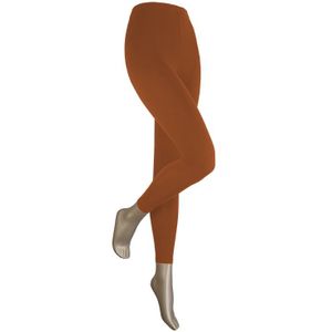 Lange dames legging van katoen – Beige melange – XXL