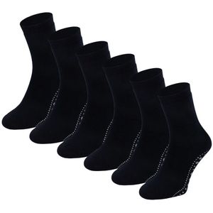 Heren antislip sokken van katoen - 6 paar – Antracite – 35-38